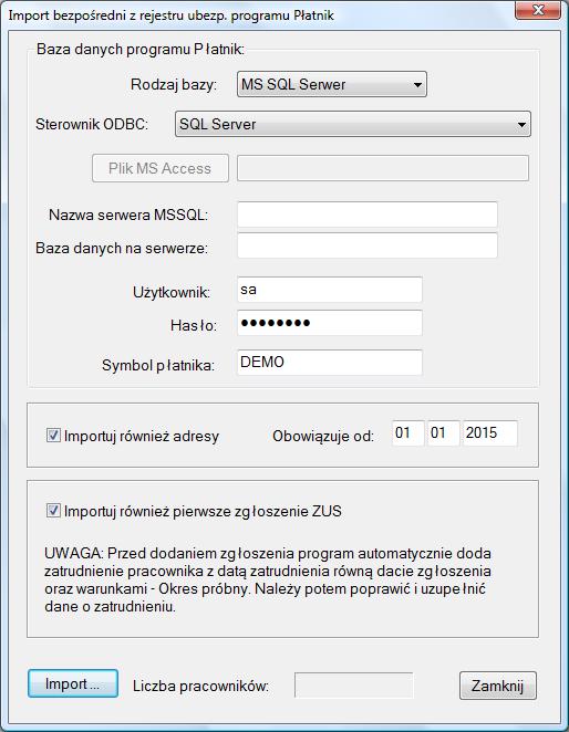 Import z Płatnika